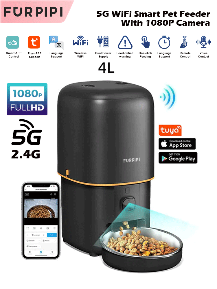 Kitchen Appliances Video - Otomatik kedi besleyici kamera Pet akıllı